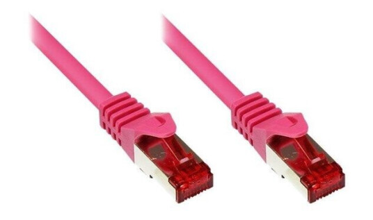 Good Connections Rns Patch-Kabel Rj-45 M Bis Rj-45 M 25 M Sftp Pimf Cat 6 Geformt Ohne Haken Magenta 8060-250M