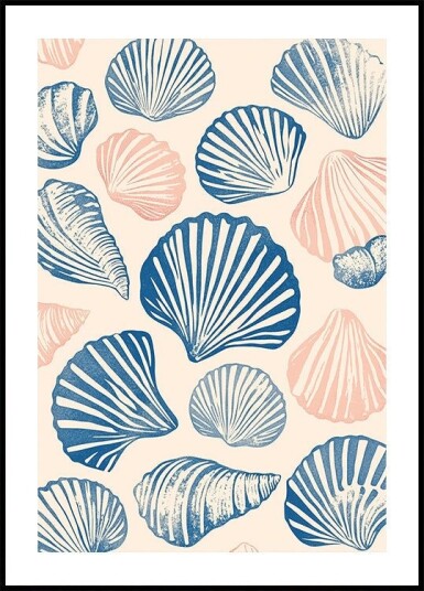 Seashell Pattern Plakat Plakat / 40x50cm