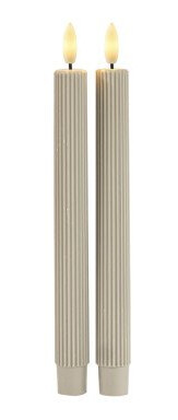 Smilla Oppladbar Krone 2 stk. sett Ø2x25 cm, varm grå