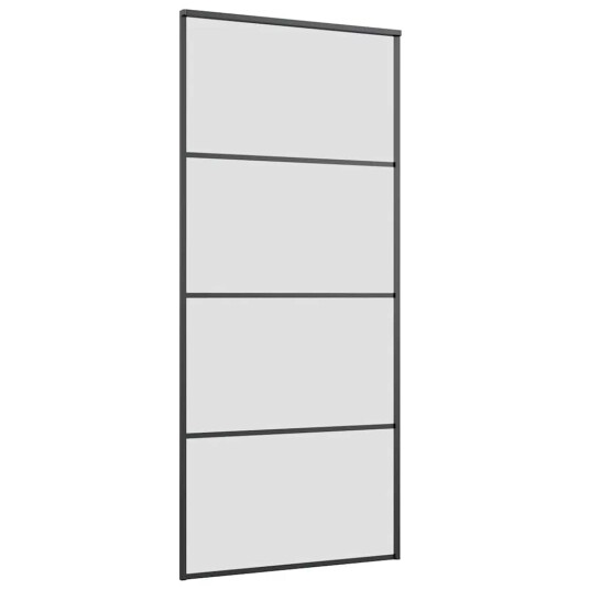 vidaXL Skyvedør med monteringssett svart 90x205 cm ESG-glass