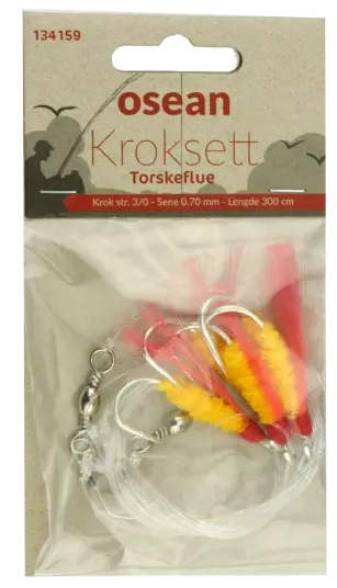 Osean  Torskeflue   Kroksett   5 stk   3/0