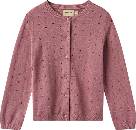 Wheat Cardigan - Strikk - Maia - Varm Lilac - Wheat - 4 år (104) - Cardigan Lilla Rosa