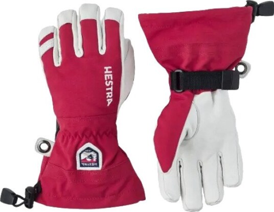 Hestra Army Leather Heli Ski Jr, Skihansker, Junior, Red 7