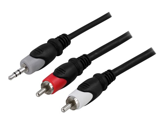 Deltaco 3.5mm til RCA Lydkabel 5 m Svart Deltaco 3.5mm til RCA Lydkabel 5 m Svart