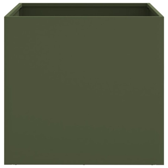 Plantekasser 2 stk olivengrønn 49x47x46 cm kaldvalset stål