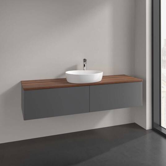 Villeroy & Boch  Antao Servantskap med 2 skuffer 160x50x36 cm u/lys Antrasitt/Valnøtt