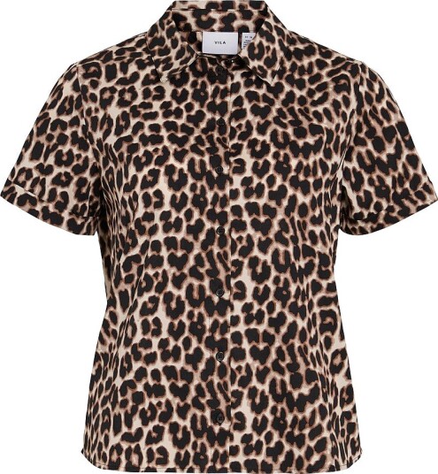 Vila Bluse viValencia Lio S/S Shirt Brun
