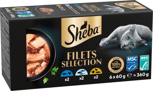 Sheba Våtfôr Filets Blandet Pakke 1 3 Varianter 6 X 60 G