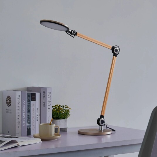 Lindby Nyxaris LED-bordlampe, CCT, gull