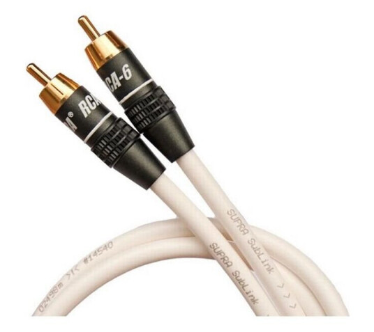 Supra Sublink 1rca-1rca Subwooferkabel Hvit - 6m