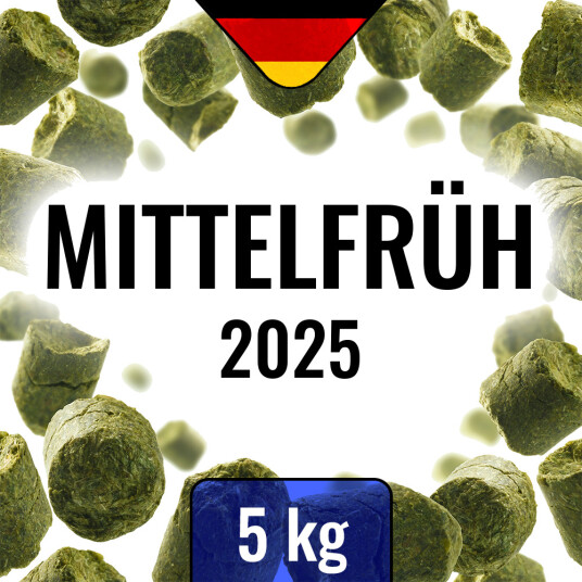 Humle Hallertau Mittelfruh 2025 5 kg 4,2% Alfasyre