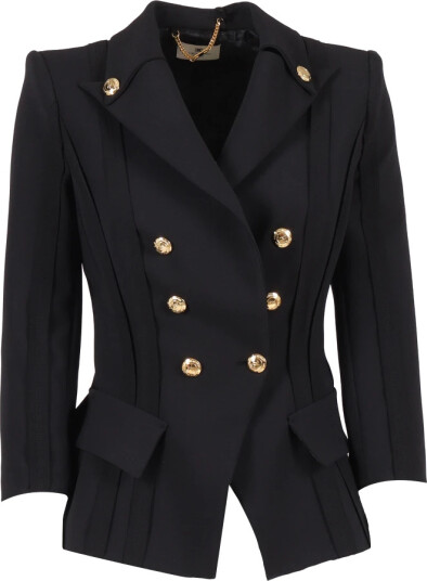 Elisabetta Franchi Dame Jakker Svart M, Elisabetta Franchi Dame Jakker Svart M,