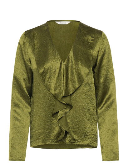 Selected Slfselene Ls V-Neck Top Ex - Green - 34 Selected Slfselene Ls V-Neck Top Ex - Green - 34