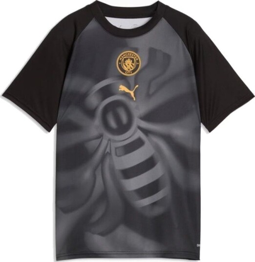 Manchester City Trenings T skjorte Pre Match PUMA Svart/archive Gold Barn størrelse 164 cm