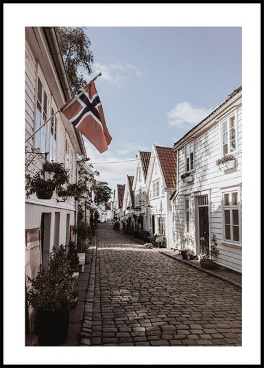 Cozy Street in Norway Plakat Plakat / 100x150cm