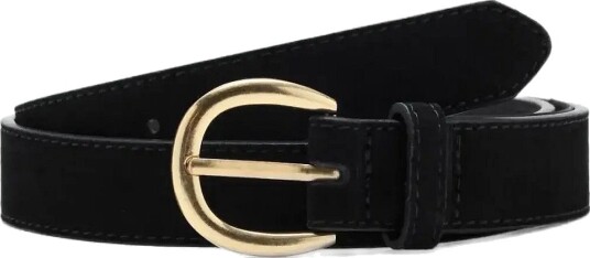 Mango Suede Leather Belt - BLACK - XL