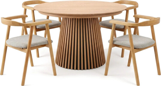 Spisegruppe Bark Peyra 120 220 cm Eik Eik/Beige