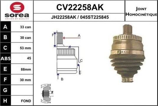 Drivledd EAI CV22258AK Drivledd EAI CV22258AK