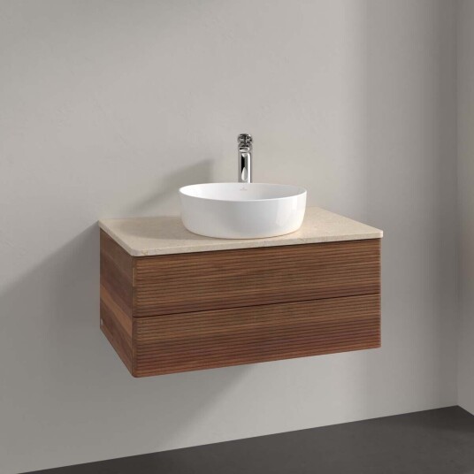 Villeroy & Boch  Antao Servantskap med 2 skuffer 80x50x36 cm m/lys Valnøtt/Crème