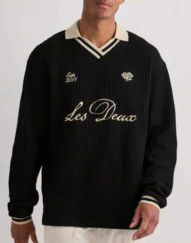 Les Deux Waffle Ls Football Jersey Strikkegensere Svart