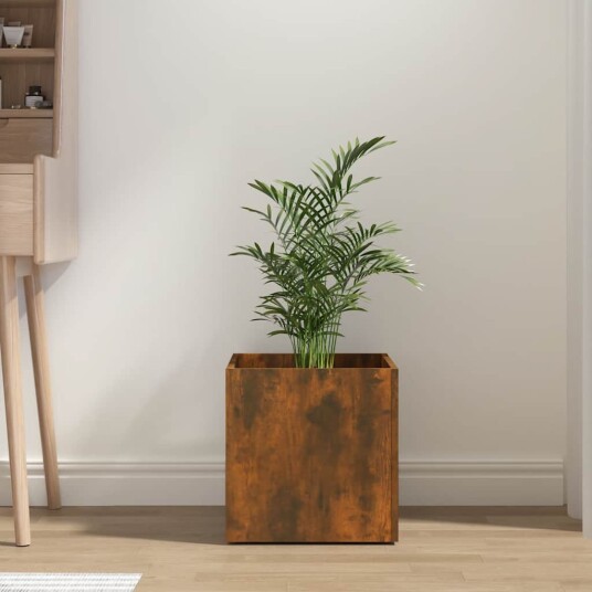 vidaXL Plantekasse røkt eik 40x40x40 cm konstruert tre