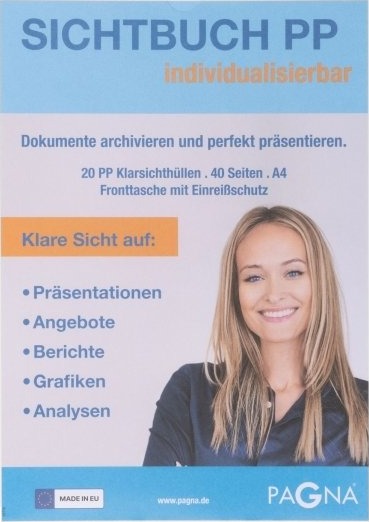Pagna 21011 02 Project Folder A4 Polypropylen Pp Hvit 40 Ark 20 Lommer