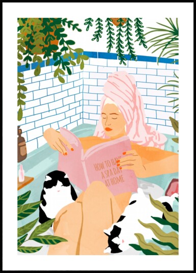 Spa Day With Cats Plakat / 100x150