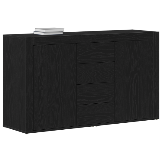 Serviesskap med skuff Svart eik 120 x 36 x 69 cm Konstruert tre