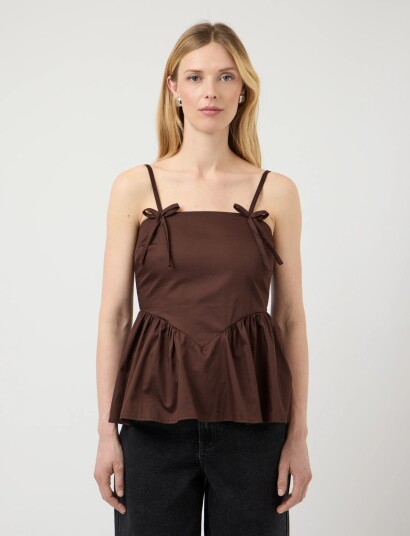 YAS Yasmagly Strap Top Brown 38 YAS Yasmagly Strap Top Brown 38