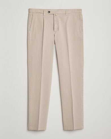 Briglia 1949 Easy Fit Pleated Cotton Stretch Chino Beige
