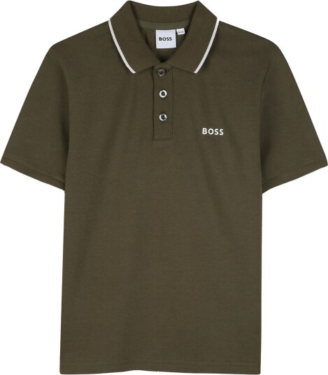 BOSS Short Sleeve Polo Khaki green 116