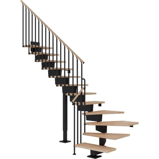 Dolle Dubai L trapp I Svart classic Iii oljeret Bøk 90 15   Loddret Høyde 272 336cm
