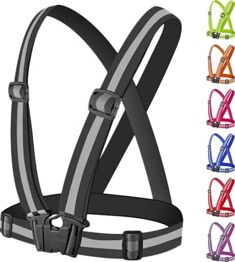 4 pakning Reflekssele for voksne og barn / Refleksvest – Refleks Svart Blå Bl FS