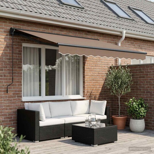 vidaXL Uttrekkbar markise Gråbrun 3,5 x 2,5 m Polyester og aluminium