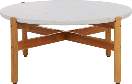 Terracina sofabord Ø85 cm natur hvit.