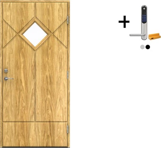 Ytterdør Swedoor Advance-Line Classic Schumann Eik med Yale Doorman Classic Home