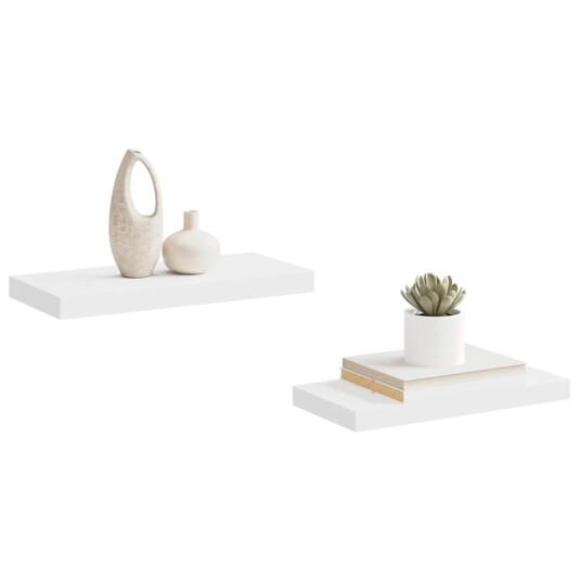 vidaXL Flytende vegghyller 2 stk hvit 50x23x3,8 cm MDF