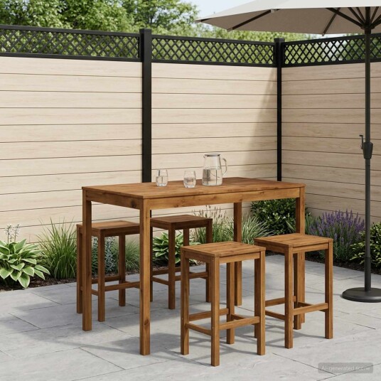 vidaXL Hagebarbord Naturlig 147 x 88,5 x 105 cm Solid akasietre