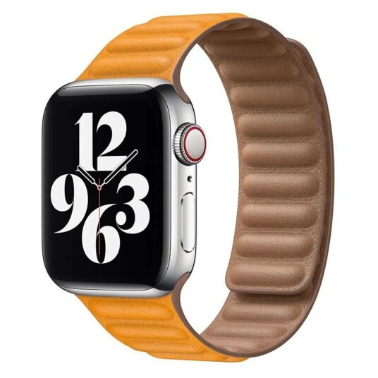 Apple Watch (38/40/SE/41MM) Magnetisk Lippa Lærreim - Lysebrun