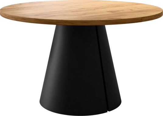 Aurion Spisebord rundt uttrekkbart 120-196 cm - svart, natur