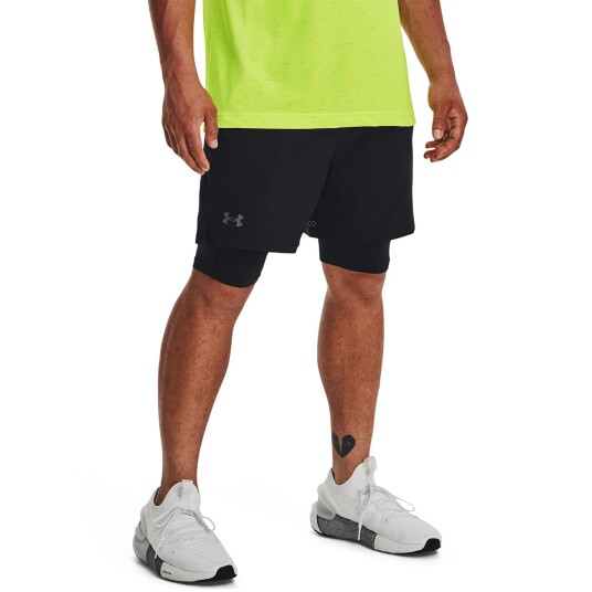 Under Armour Vanish Woven 2in1 Shorts, treningsshorts, herre SM Black / Black / Pitc