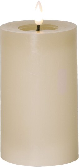 LED BLOKKLYS FLAMME BEIGE / 15 CM / TIMER
