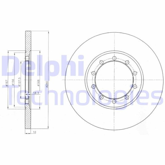 Bremseskive DELPHI BG4075 Bremseskive DELPHI BG4075