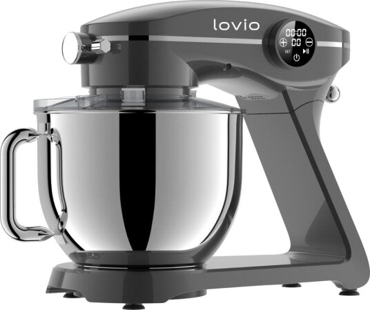 Lovio ChefMaster Kjøkkenmaskin - 6,5L 1800W, 10 hastigheter - Sølv/Grå