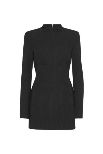 Rotate Suiting LS Mini Dress Kjole Sort 42