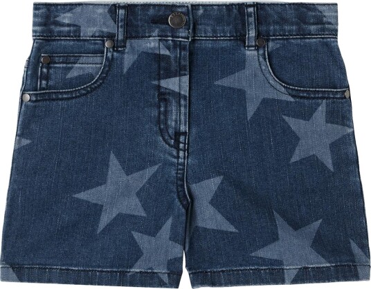 Stella McCartney Kids Denimshorts Blå/Hvit m. Stjerner Stella McCartney Kids 10 år 140 Shorts