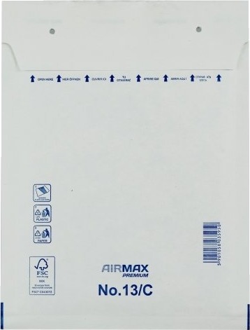 Bobbelkuvert Airmax 13/C W3 170X225 Hvid 100Stk