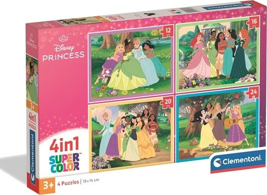 Clementoni Puzzle 4in1 Disney Princess 12 16 20 24 pieces 2D Puslespill
