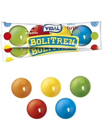 Vidal Bolitren   4 Små Tyggegummier med Tutti Fruttismak