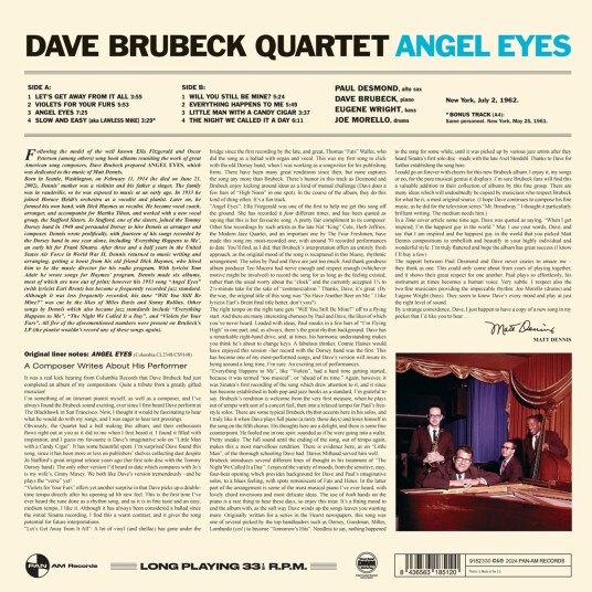 Dave Brubeck  Angel Eyes  LP/Vinyl